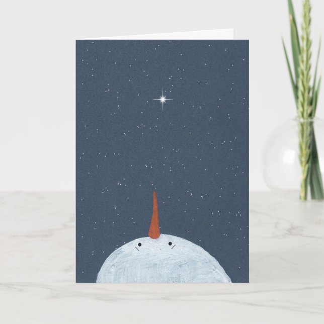Stars Snowman In Remembrance Christmas Card (Front)