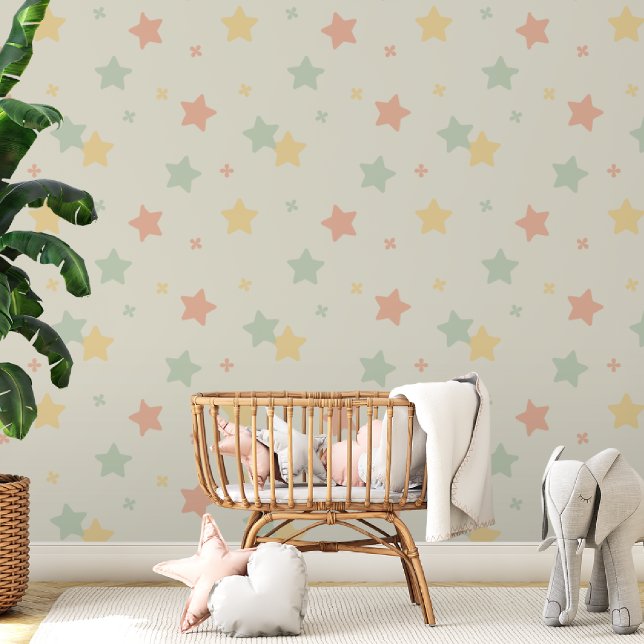 Stars Soft Pastel Baby Nursery and Kids Room Wallpaper (Creator Uploaded)