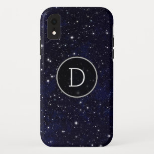 Stars Space Galaxy Blue Cosmos Night Sky Monogram Case-Mate iPhone Case