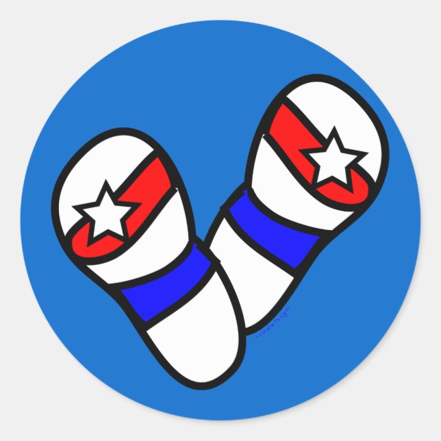 Stars Spangled Flip-Flops patriotic Stickers (Front)
