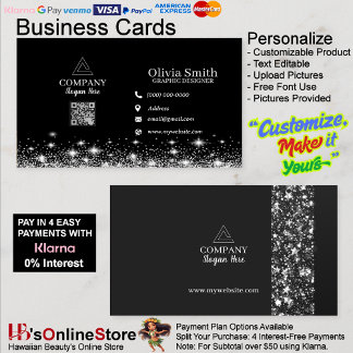 Stars & Sparkles QR Code Business Cards of 100