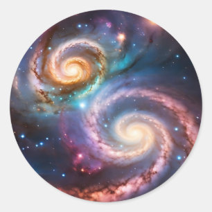 Stars Spiral Galaxy Classic Round Sticker