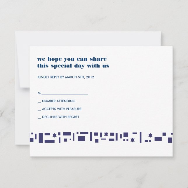 Stars & Squares Bar Bat Mitzvah Invitation (Front)