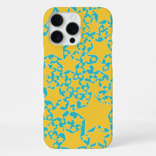 Stars, Stars, Stars in Turquoise and Yellow iPhone 16 Pro Max Case