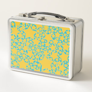 Stars, Stars, Stars in Turquoise and Yellow Metal Lunch Box
