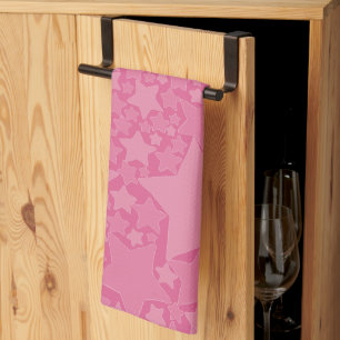 Stars, Stars, Stars - Pink Tea Towel