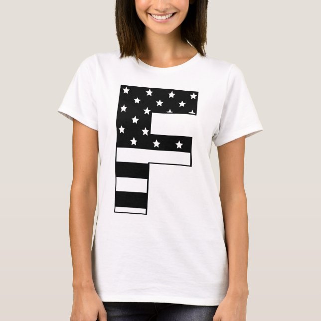 stars stripe letter F T-Shirt (Front)