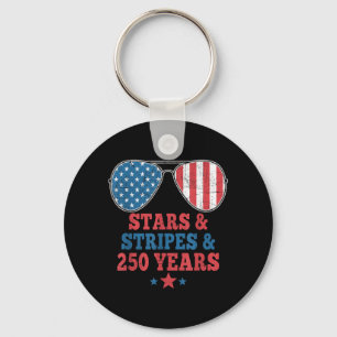 Stars Stripes 250 Years Birthday USA Men Women 4th Key Ring