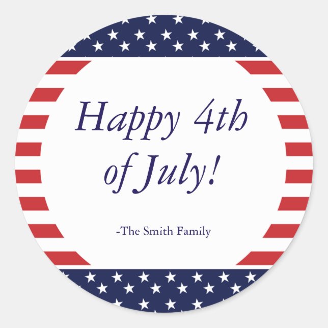 Stars & Stripes 4th of July Memorial Day Sticker (Front)