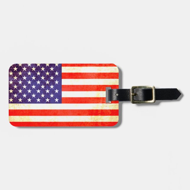 Stars & stripes America flag luggage tag (Front Horizontal)