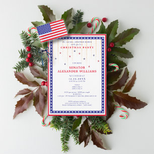 Stars & Stripes American Flag Christmas Fundraiser Invitation