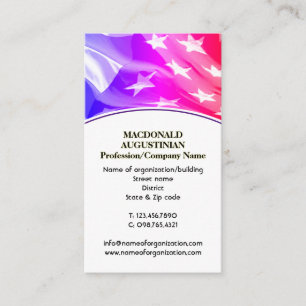 Stars Stripes AMERICAN Patriotic USA Flag Business Card