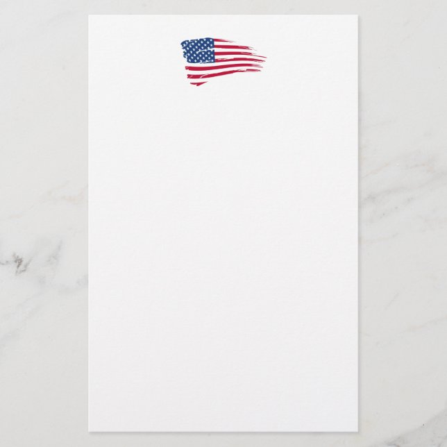 Stars & Stripes American Pride Stationery (Front)