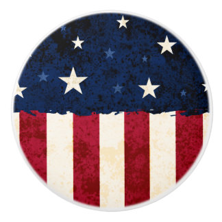 Stars & Stripes Americana Style USA Flag Patriotic Ceramic Knob