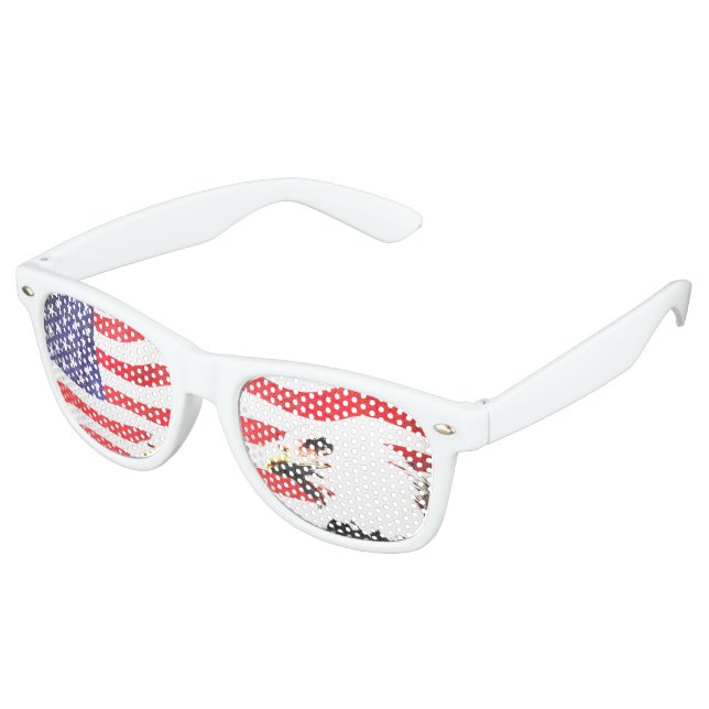 Stars, stripes and eagle sunglasses (Angled)