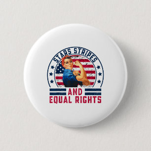 Stars Stripes And Equal Rights 4th Of July Womens 6 Cm Round Badge