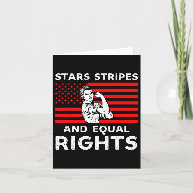 Stars Stripes And Equal Rights 4th Of July Womens  Card (Front)