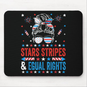 Stars Stripes And Equal Rights 4th Of July Womens  Mouse Pad