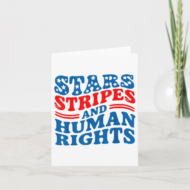 Stars Stripes And Human Rights  Card (Front)