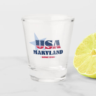 Stars, Stripes, and Maryland 1788 Shot glass
