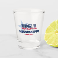 Stars, Stripes, and Mississippi 1817 Shot glass