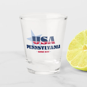 Stars, Stripes, and Pennsylvania 1787 Shot glass