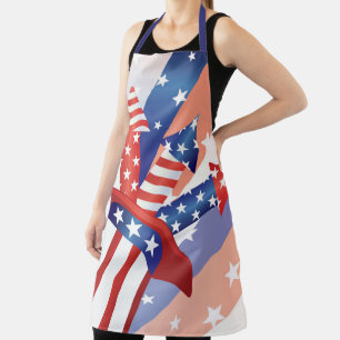 Stars, Stripes and Rockets 4th of July Apron
