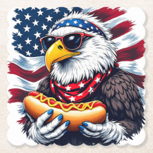 Stars, Stripes, and Sizzling Bites Paper Coaster