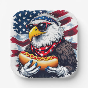 Stars, Stripes, and Sizzling Bites Paper Plate
