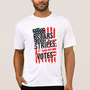 Stars, Stripes, and Votes with american flag T-Shirt