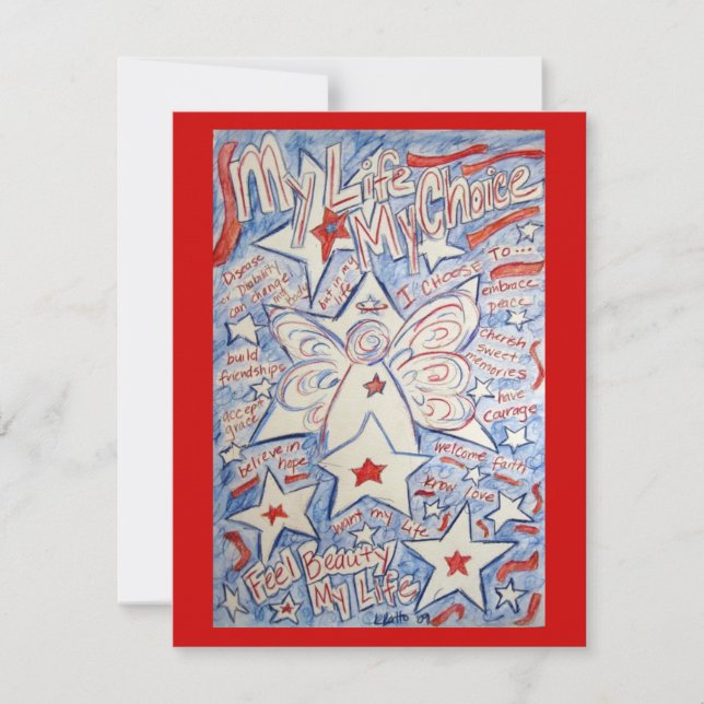 Stars & Stripes Angel Invite Cards (Front)