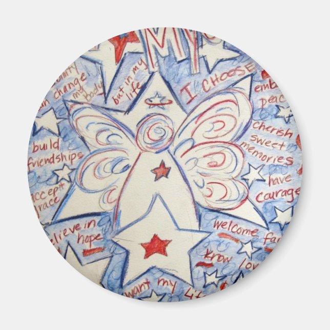Stars & Stripes Angel Magnet (Front)