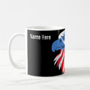 Stars & Stripes Bald Eagle. Customize name Coffee Mug