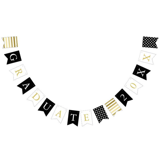 Stars & Stripes | Black White Gold | Graduate Bunting (All)