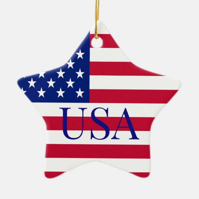 STARS & STRIPES CERAMIC TREE DECORATION (Front)