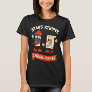 Stars stripes equal rights vintage 4th of july usa T-Shirt