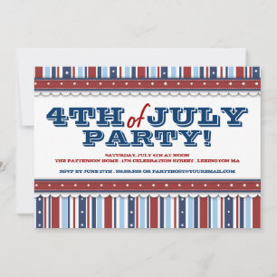 Stars & Stripes Festive 4th of July Party Invitation