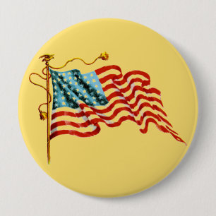 Stars & Stripes Flag - 10 Cm Round Badge