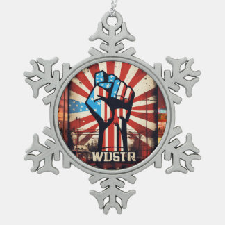 Stars & Stripes Frames: Elevate Your Memories with Snowflake Pewter Christmas Ornament