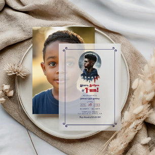 Stars, Stripes & Fun All-American Boy Birthday Vellum Invitations