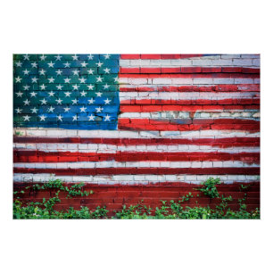 Stars & Stripes Graffiti Flag  Poster