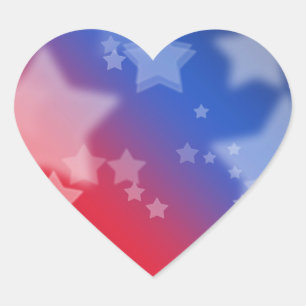 stars & stripes heart sticker