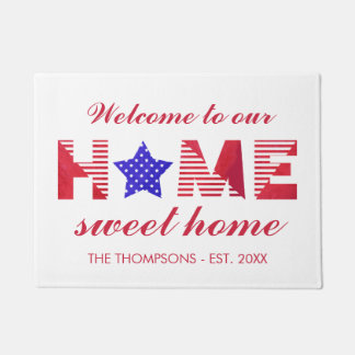 Stars & Stripes Home Sweet Home Family Name Doormat