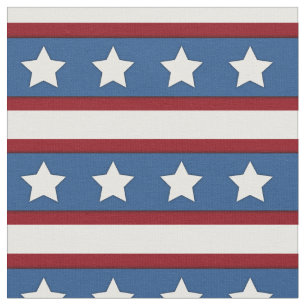 Stars & Stripes horizontal red white blue Fabric