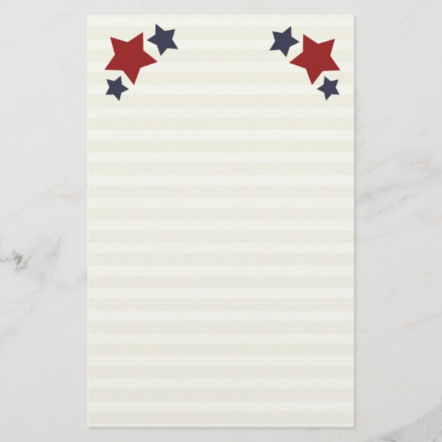 Stars & Stripes Lined Stationery / Writing Paper (Front)