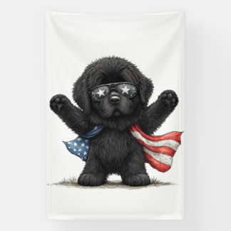 Stars, Stripes & Newfie (front and back) Pride Banner