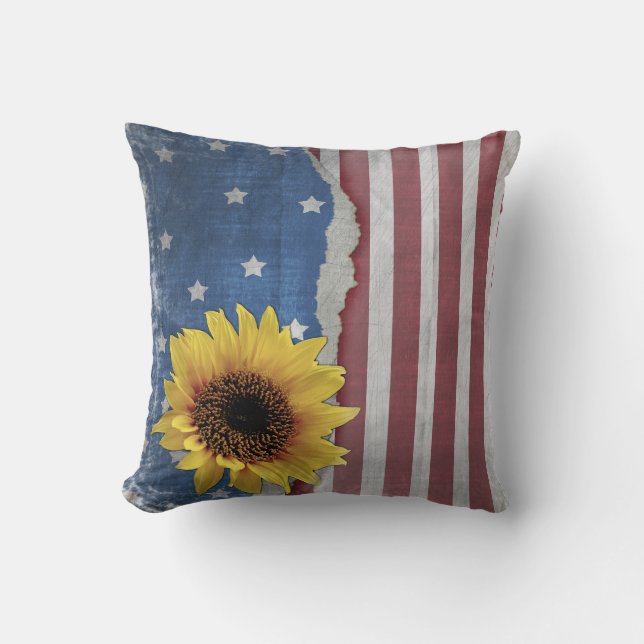 Stars & Stripes Patriotic Pillow (Front)