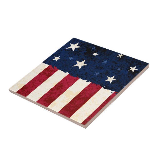 Stars & Stripes Patriotic Tile (Side)