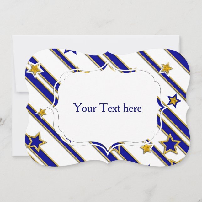 Stars & Stripes Pattern gold blue + your ideas (Front)