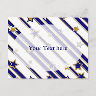 Stars & Stripes Pattern gold blue + your ideas Postcard